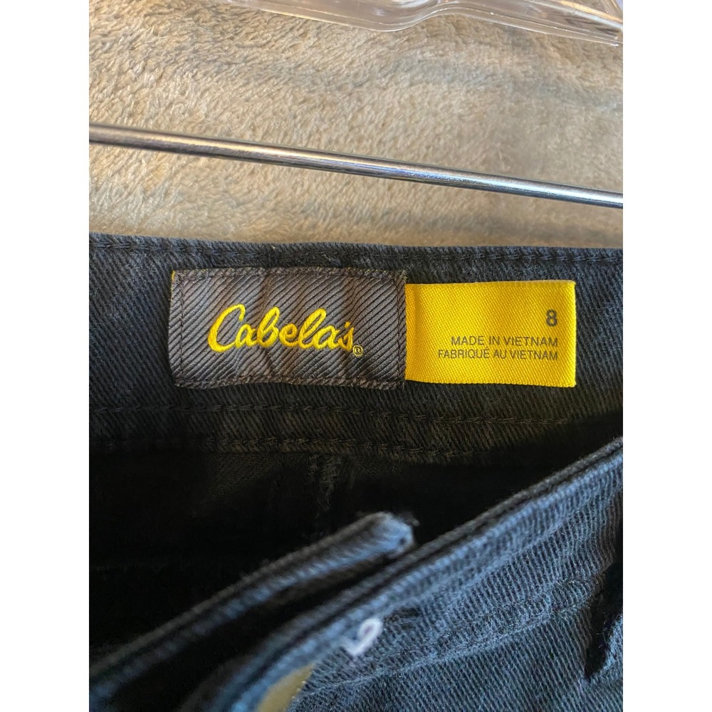 Cabela's Cargo Pants Women 8 Straight Leg Black Side Pocket EUC - Picture 2 of 8